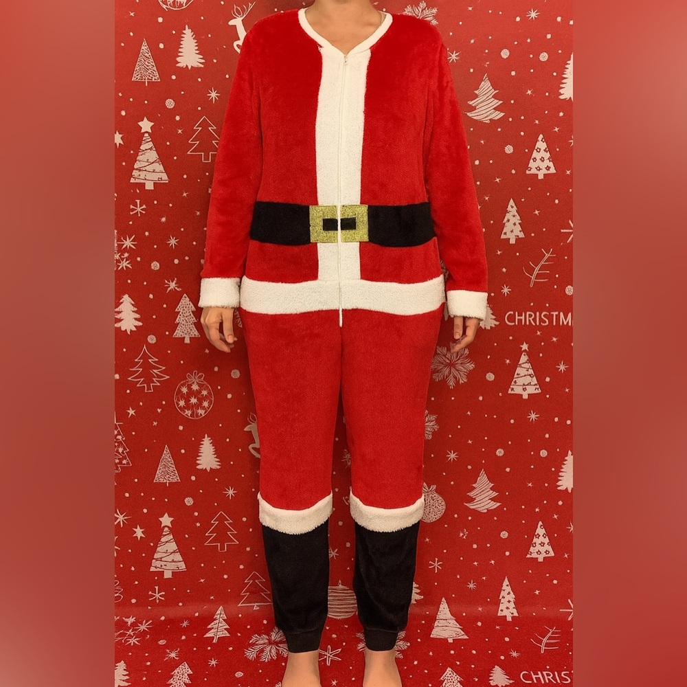 Santa Suit Fleece Pajamas XL Unisex Derek Heart